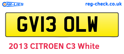 GV13OLW are the vehicle registration plates.