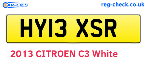 HY13XSR are the vehicle registration plates.