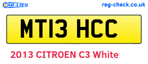 MT13HCC are the vehicle registration plates.