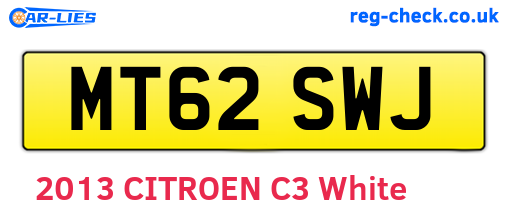 MT62SWJ are the vehicle registration plates.