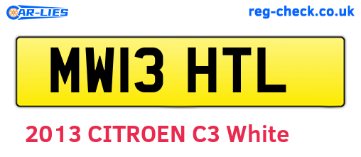 MW13HTL are the vehicle registration plates.