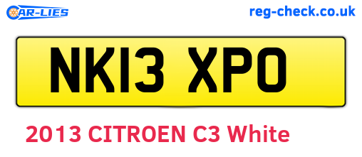 NK13XPO are the vehicle registration plates.