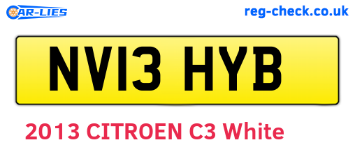 NV13HYB are the vehicle registration plates.