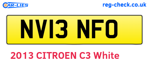 NV13NFO are the vehicle registration plates.