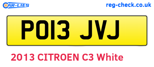 PO13JVJ are the vehicle registration plates.