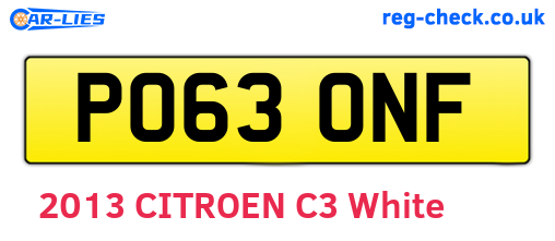PO63ONF are the vehicle registration plates.