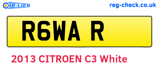 R6WAR are the vehicle registration plates.