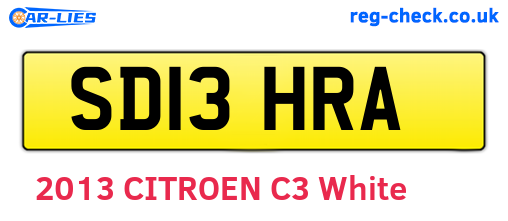 SD13HRA are the vehicle registration plates.