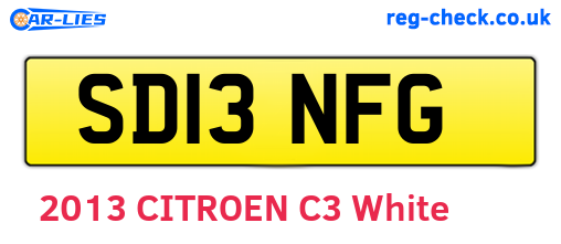 SD13NFG are the vehicle registration plates.