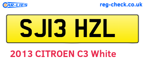 SJ13HZL are the vehicle registration plates.