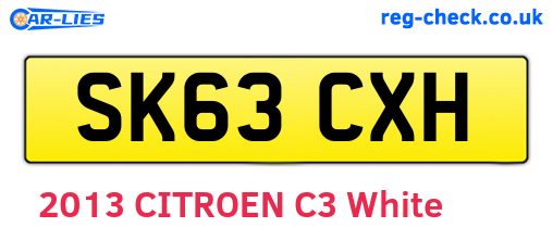 SK63CXH are the vehicle registration plates.