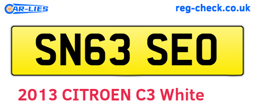 SN63SEO are the vehicle registration plates.