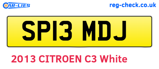 SP13MDJ are the vehicle registration plates.