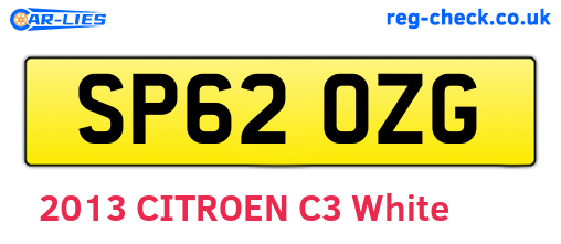 SP62OZG are the vehicle registration plates.