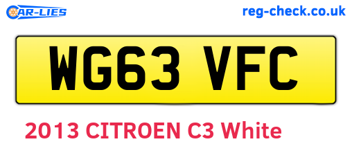 WG63VFC are the vehicle registration plates.