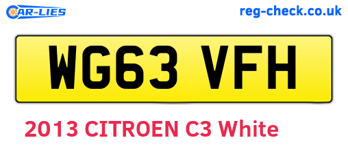 WG63VFH are the vehicle registration plates.