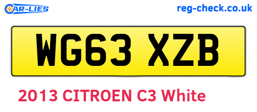 WG63XZB are the vehicle registration plates.