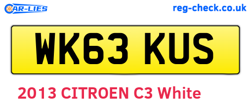 WK63KUS are the vehicle registration plates.