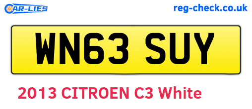 WN63SUY are the vehicle registration plates.