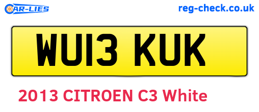 WU13KUK are the vehicle registration plates.
