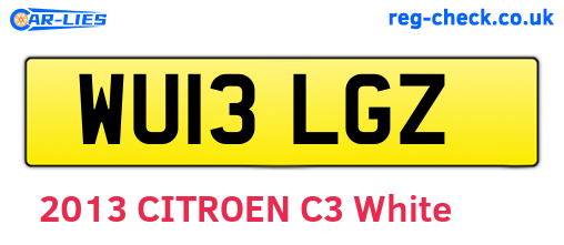 WU13LGZ are the vehicle registration plates.