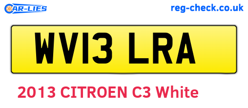 WV13LRA are the vehicle registration plates.