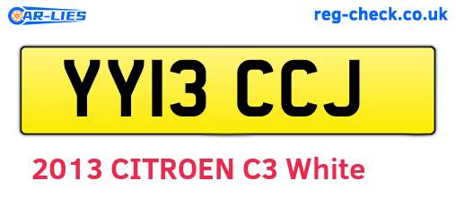 YY13CCJ are the vehicle registration plates.