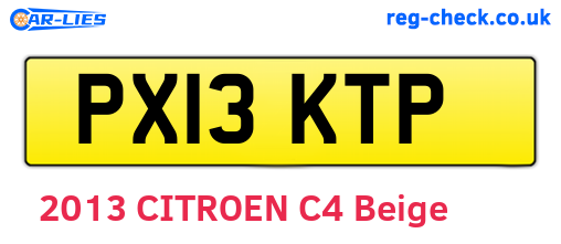 PX13KTP are the vehicle registration plates.