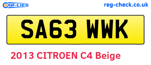 SA63WWK are the vehicle registration plates.