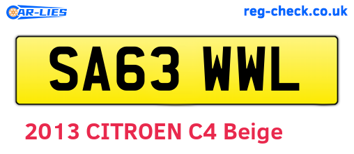 SA63WWL are the vehicle registration plates.