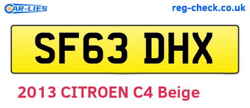 SF63DHX are the vehicle registration plates.