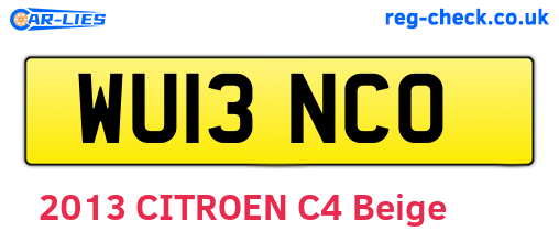 WU13NCO are the vehicle registration plates.