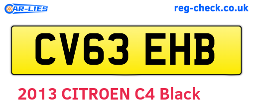 CV63EHB are the vehicle registration plates.