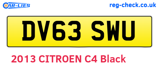 DV63SWU are the vehicle registration plates.