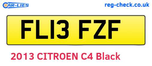 FL13FZF are the vehicle registration plates.