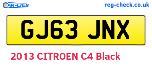 GJ63JNX are the vehicle registration plates.