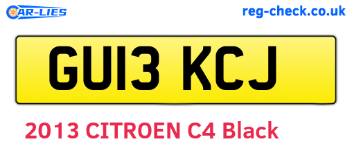 GU13KCJ are the vehicle registration plates.