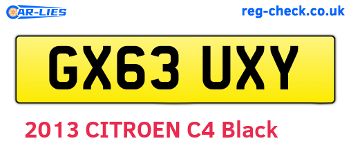 GX63UXY are the vehicle registration plates.