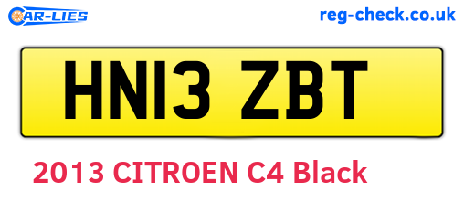 HN13ZBT are the vehicle registration plates.
