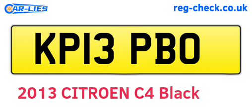 KP13PBO are the vehicle registration plates.