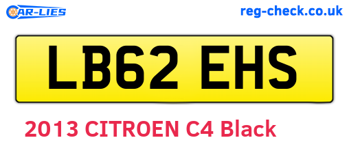 LB62EHS are the vehicle registration plates.