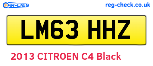 LM63HHZ are the vehicle registration plates.