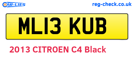 ML13KUB are the vehicle registration plates.