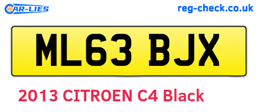 ML63BJX are the vehicle registration plates.