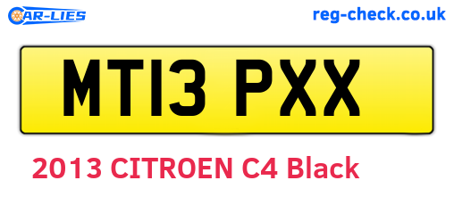 MT13PXX are the vehicle registration plates.