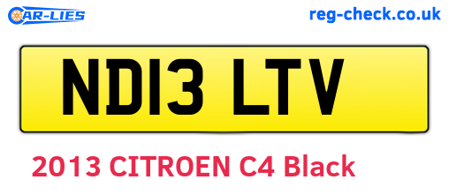 ND13LTV are the vehicle registration plates.