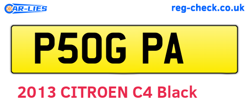 P50GPA are the vehicle registration plates.