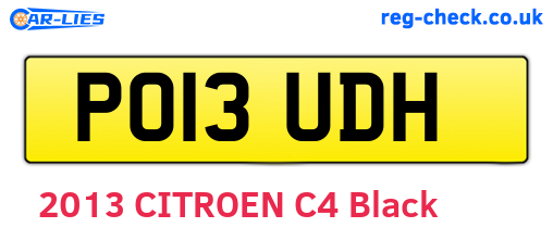 PO13UDH are the vehicle registration plates.