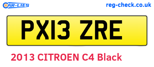 PX13ZRE are the vehicle registration plates.