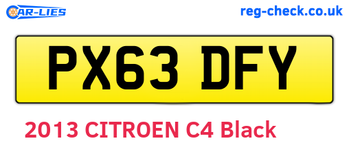 PX63DFY are the vehicle registration plates.